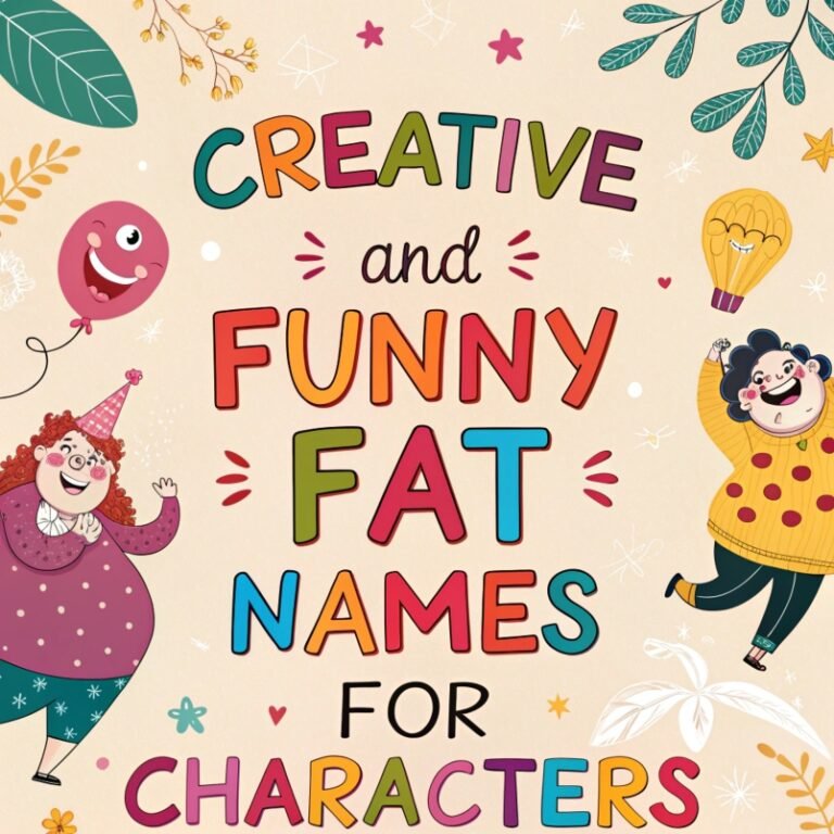 170+ Creative and Funny Fat Names for Characters: A Hilarious Guide to Naming Your Characters