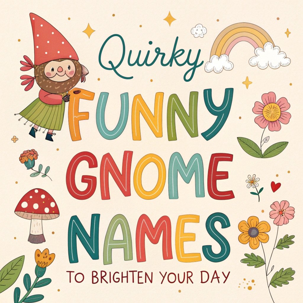 100+ Quirky Funny Gnome Names to Brighten Your Day: A Whimsical Collection of Pint-Sized Puns and Giggle-Inducing Monikers