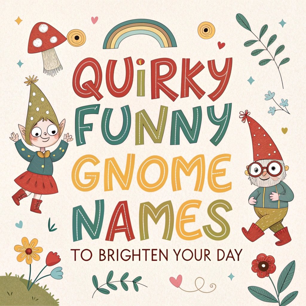 100+ Quirky Funny Gnome Names to Brighten Your Day: A Whimsical Collection of Pint-Sized Puns and Giggle-Inducing Monikers